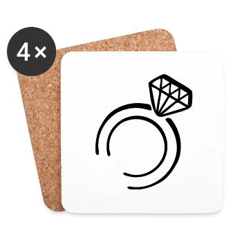diamant_ring__f1 - Dessous de verre (lot de 4) - blanc - Devant
