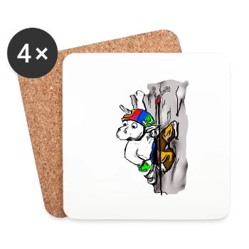 kletterndes Einhorn - Untersetzer (4er-Set) - Weiß - Vorne