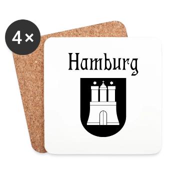 Hamburg Fan - Untersetzer (4er-Set) - Weiß - Vorne