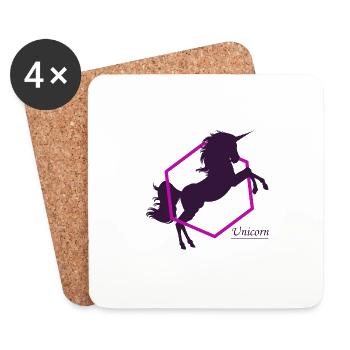 Ein Einhorn - A Unicorn - Untersetzer (4er-Set) - Weiß - Vorne