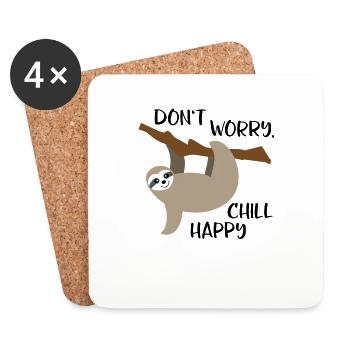 Chill happy - Coasters (set of 4) - white - Front