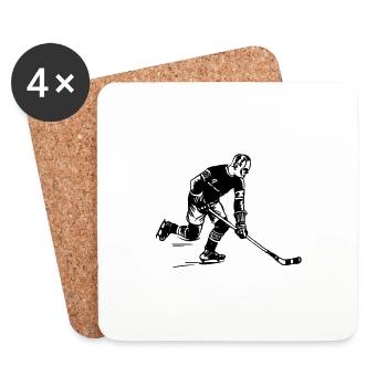 hockey - Dessous de verre (lot de 4) - blanc - Devant