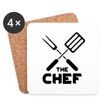 The Chef - Dessous de verre (lot de 4) - blanc - Devant