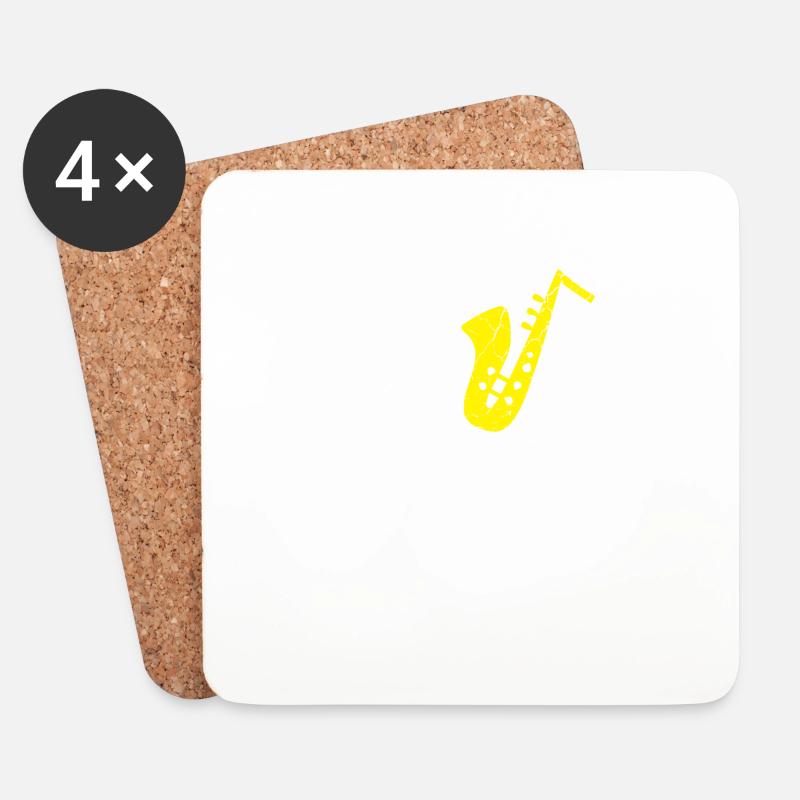 Das muss Laut sein Saxophon Kratzer used look - Untersetzer (4er-Set) - Weiß