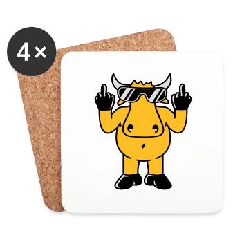 Fuck Off Bull - Untersetzer (4er-Set) - Weiß - Vorne