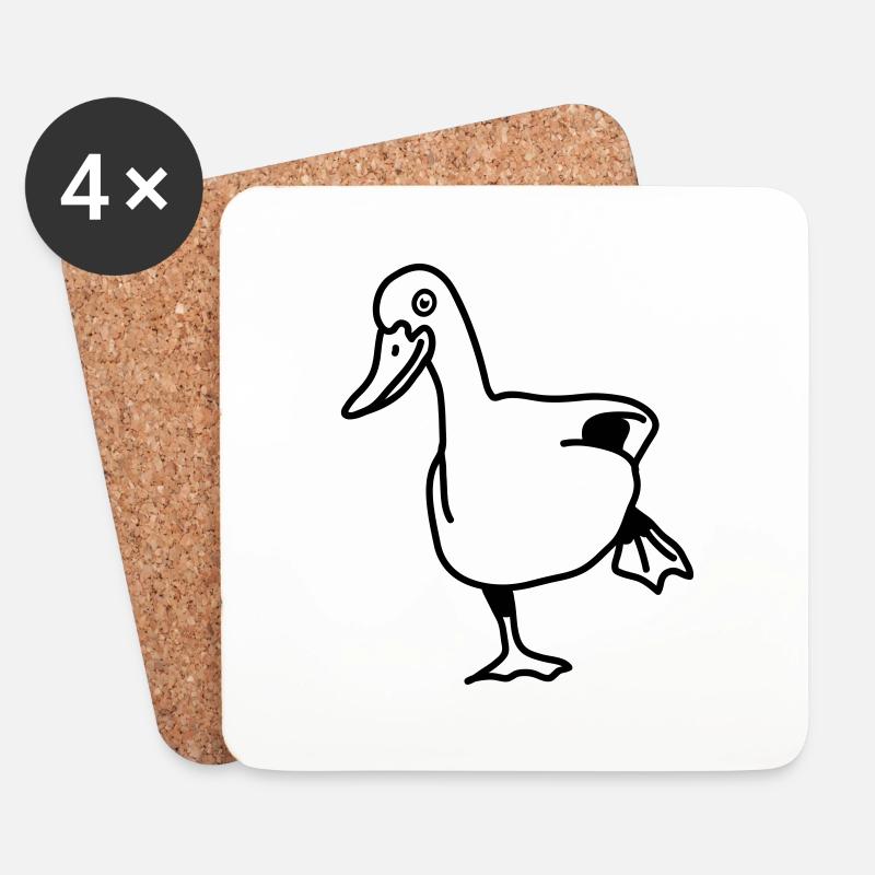 duck - Coasters (set of 4) - white