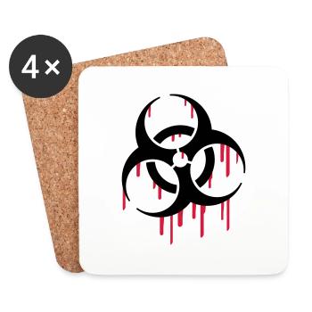 Biohazard Blood - Coasters (set of 4) - white - Front