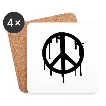 Dripping Peace - Untersetzer (4er-Set) - Weiß - Vorne