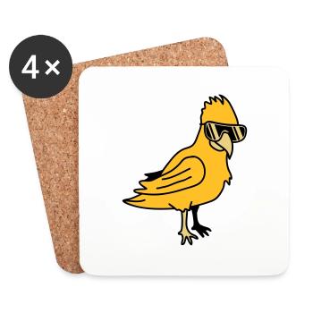 Cool Parrot Bird - Untersetzer (4er-Set) - Weiß - Vorne