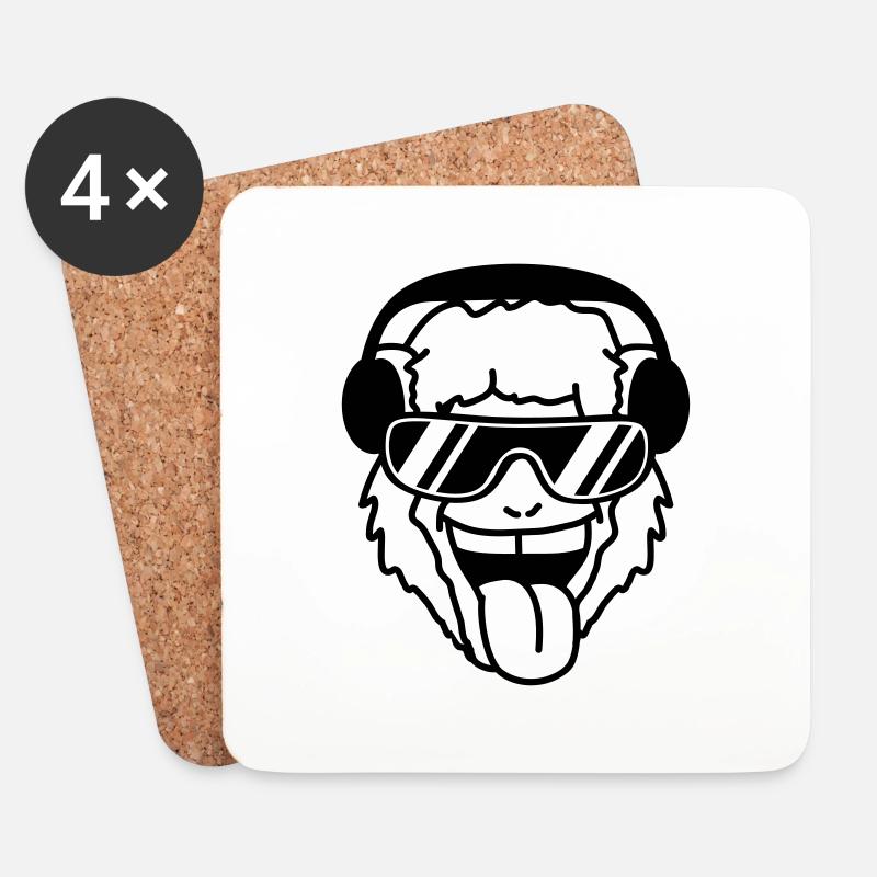 Cool Monkey - Untersetzer (4er-Set) - Weiß