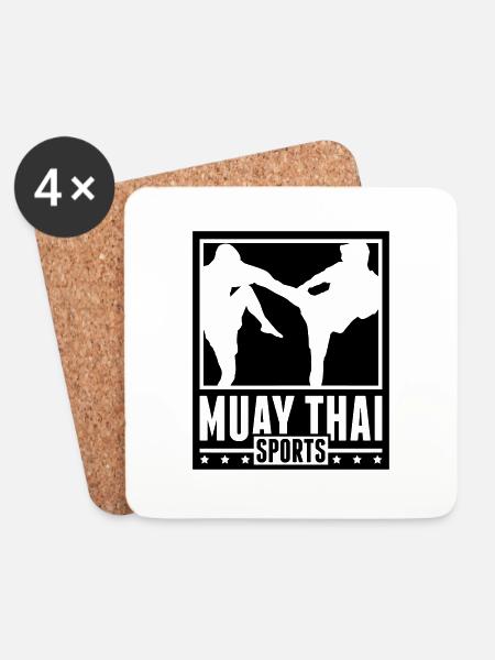 muay_thai_sports_tt1 - Untersetzer (4er-Set) - Weiß