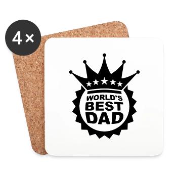 Worlds Best Dad Logo - Untersetzer (4er-Set) - Weiß - Vorne