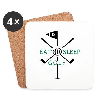 Eat Sleep Golf (2c) - Coasters (set of 4) - white - Front