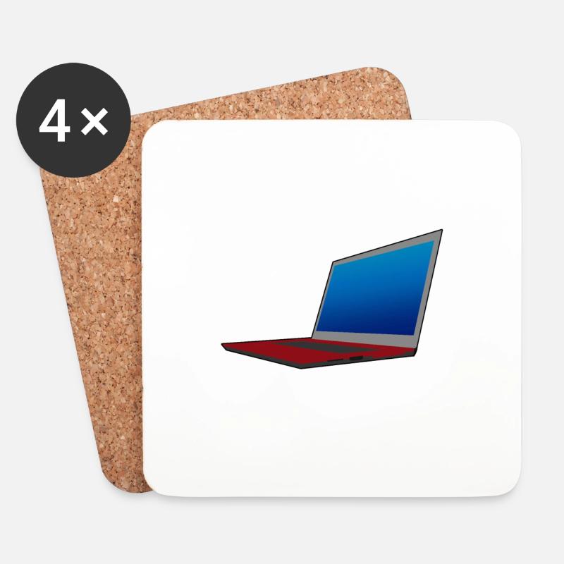 Laptop Computer Tastatur PC Notebook Geschenk Idee - Untersetzer (4er-Set) - Weiß