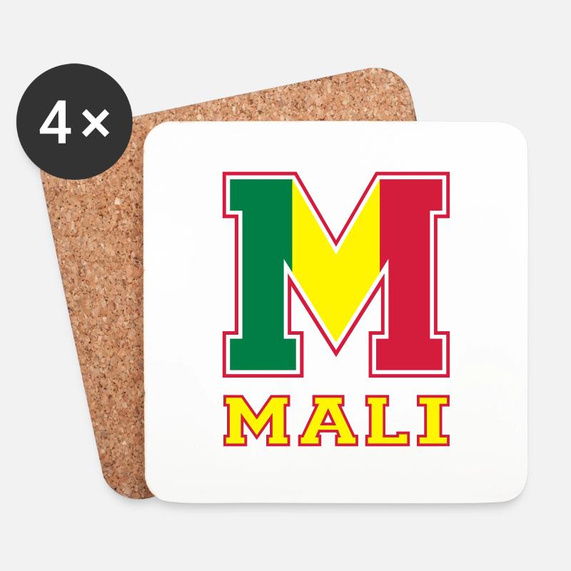 Athletisch Mali - Untersetzer (4er-Set) - Weiß