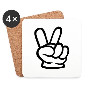 hand - Untersetzer (4er-Set) - Weiß - Vorne