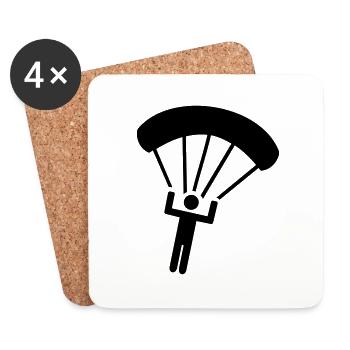 Parachute jumping - Coasters (set of 4) - white - Front