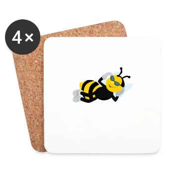 Cool bee - Coasters (set of 4) - white - Front