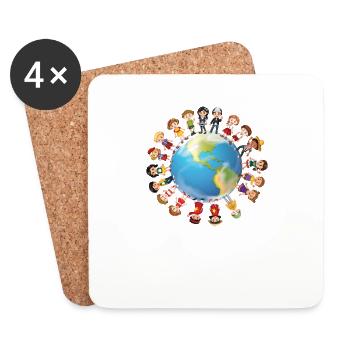 Against racism peace - Coasters (set of 4) - white - Front