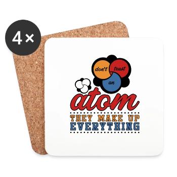 Science Science Atom Gift Student Physics - Coasters (set of 4) - white - Front