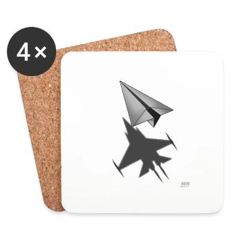 Jet de papier - Dessous de verre (lot de 4) - blanc - Devant