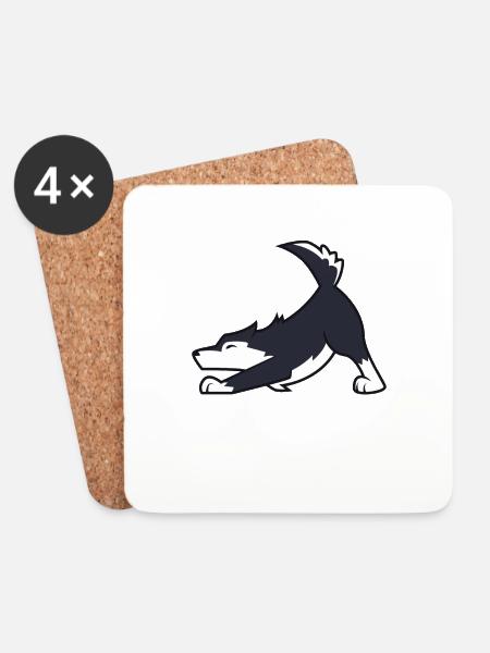 Husky - Untersetzer (4er-Set) - Weiß