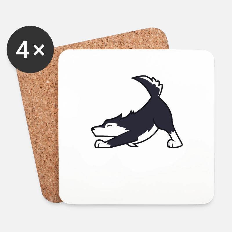 Husky - Untersetzer (4er-Set) - Weiß