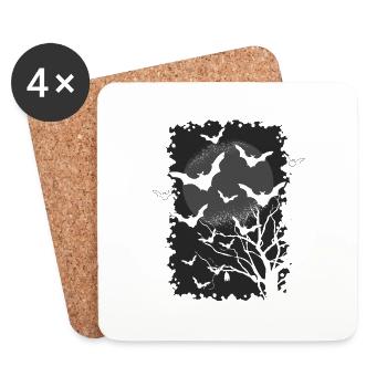Bat - Coasters (set of 4) - white - Front