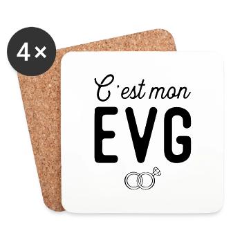 C'est mon evg mariage - Dessous de verre (lot de 4) - blanc - Devant