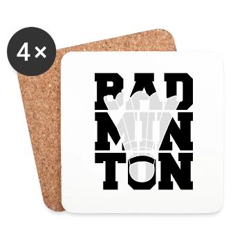 Badminton Logo Design - Untersetzer (4er-Set) - Weiß - Vorne