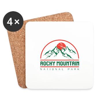 Rocky Mountain National Park Logo Berge Sonne - Untersetzer (4er-Set) - Weiß - Vorne