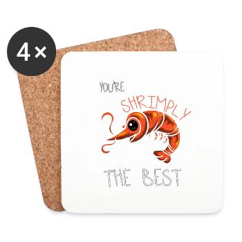 Amour Crevettes Meilleur Crevette Doux Cadeau Drôle - Dessous de verre (lot de 4) - blanc - Devant