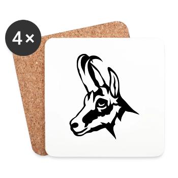 chamois animal sauvage 1102 - Dessous de verre (lot de 4) - blanc - Devant