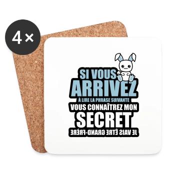 mon secret je vais être grand-frère - Dessous de verre (lot de 4) - blanc - Devant
