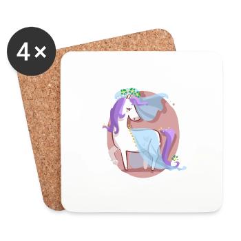 Unicorn bride - Coasters (set of 4) - white - Front