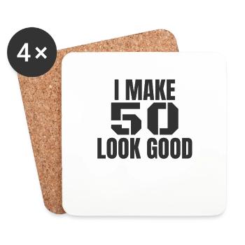 50th birthday - Coasters (set of 4) - white - Front