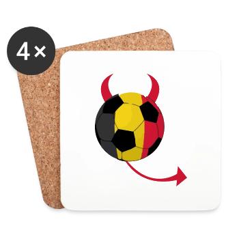 les diables belges - Dessous de verre (lot de 4) - blanc - Devant