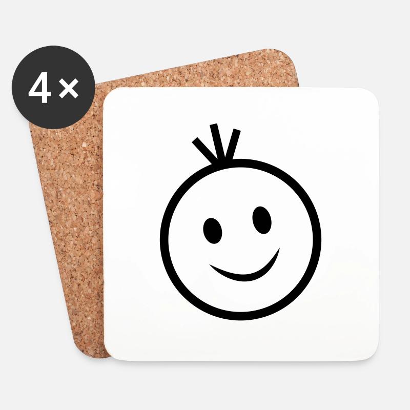 happy face - Coasters (set of 4) - white
