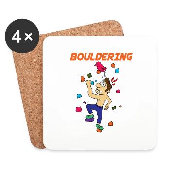 Bouldern Sport Klettern Fels Kletterhalle Geschenk - Untersetzer (4er-Set) - Weiß - Vorne