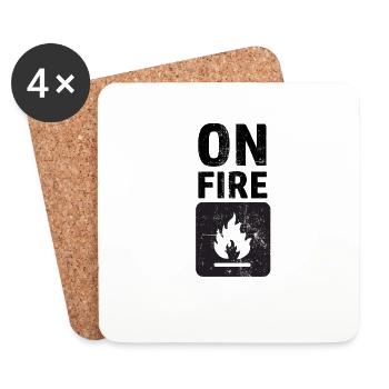 On Fire - Untersetzer (4er-Set) - Weiß - Vorne