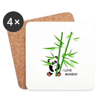 Fleda Maus Design: I love bamboo - Untersetzer (4er-Set) - Weiß - Vorne