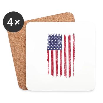 USA Flag United States of America Flag Gift - Coasters (set of 4) - white - Front
