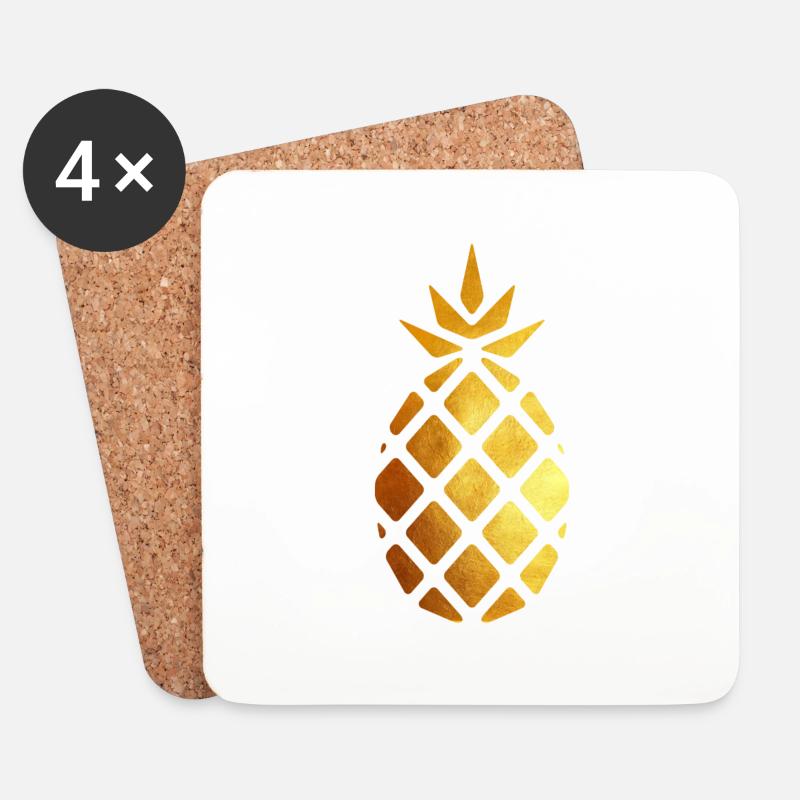 Pineapple - Untersetzer (4er-Set) - Weiß