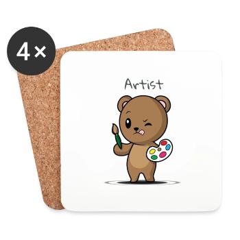 Artist Süß - Coasters (set of 4) - white - Front
