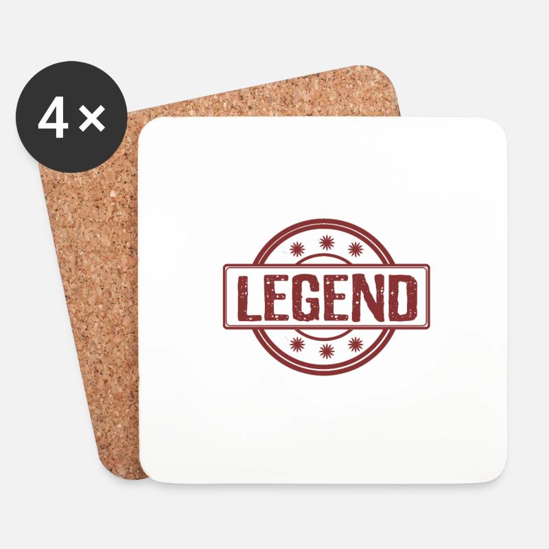 Legend in red - Legende in rot - Untersetzer (4er-Set) - Weiß