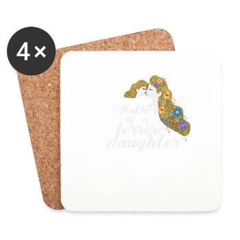 Je suis la mère d'une fille incroyablement belle - Dessous de verre (lot de 4) - blanc - Devant