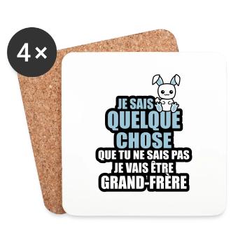 je vais être grand-frère - Dessous de verre (lot de 4) - blanc - Devant