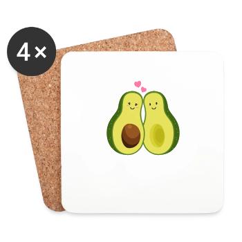Annonce de famille cadeau bébé enceinte cadeau avocat - Dessous de verre (lot de 4) - blanc - Devant