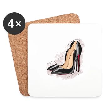 Talons hauts sexy - Dessous de verre (lot de 4) - blanc - Devant