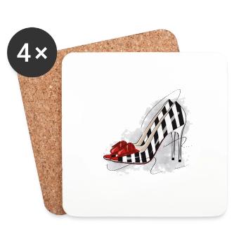Talons hauts sexy - Dessous de verre (lot de 4) - blanc - Devant